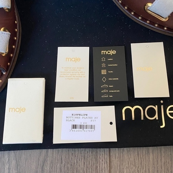 Maje Marron Velvet Lace Up Sandals In Brown Size EU 37 - Picture 2 of 14